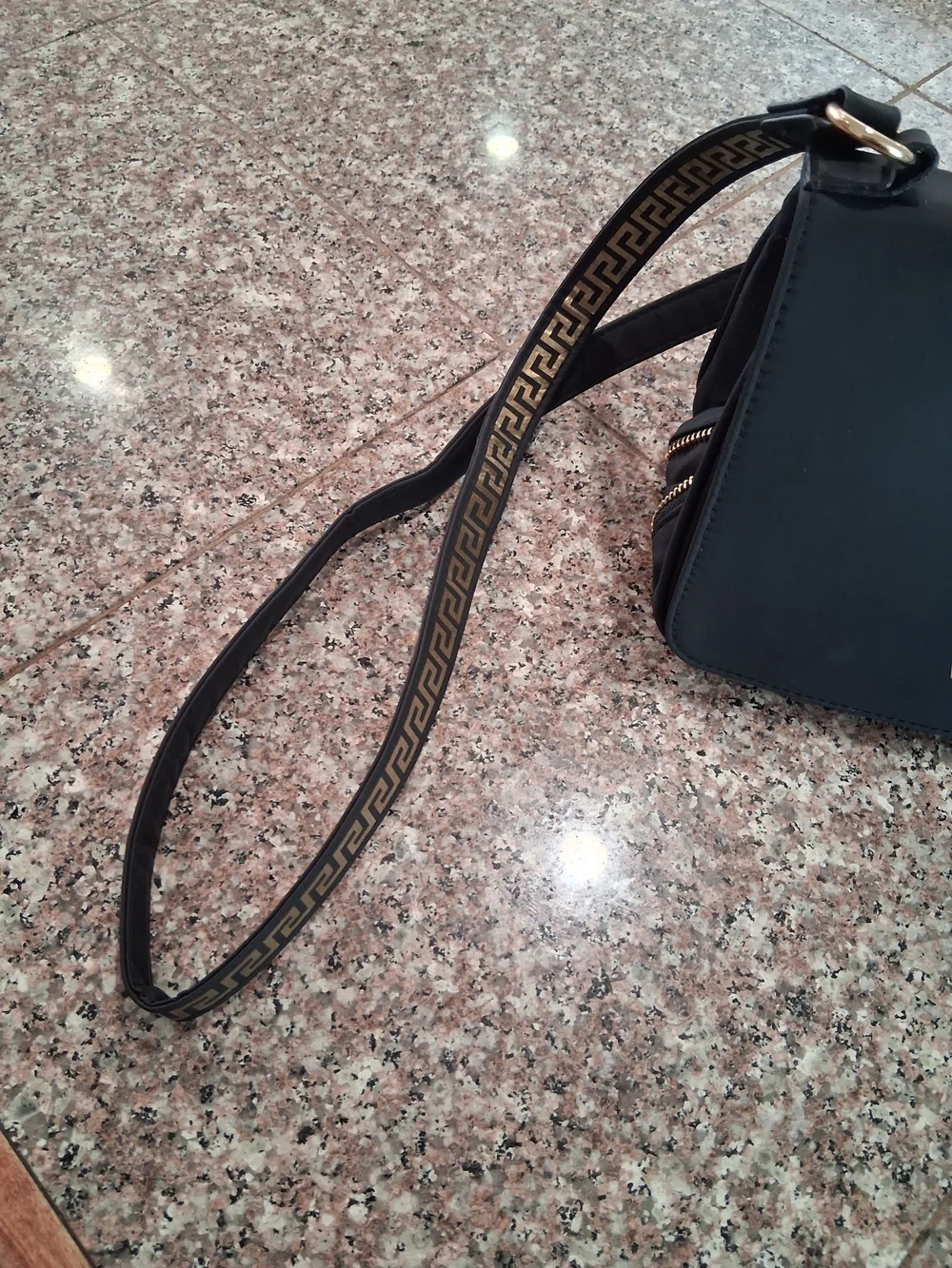 Versace Perfums GWP Black Cross Bag with Gold Logo.New